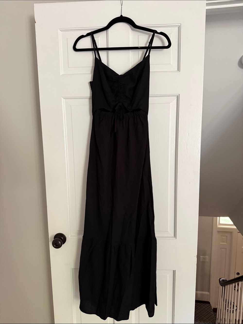 Z Supply Black Maxi Dress with Tie-Front